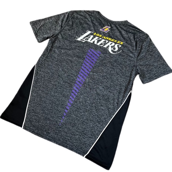 Los Angeles Lakers Basketball NBA Grey/Black Warm Up Shooting Shirt Men’s Size S - Picture 2 of 8